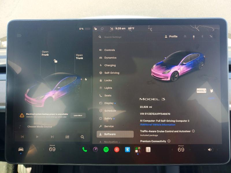 62085786 :رقم المزاد ، 5YJ3E1EAXPF546970 vin ، 2023 Tesla Model 3 مزاد بيع