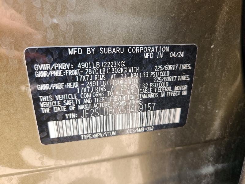 Продаж на аукціоні авто 2025 Subaru Forester, vin: JF2SLDBCXSH409157, номер лоту: 63020366