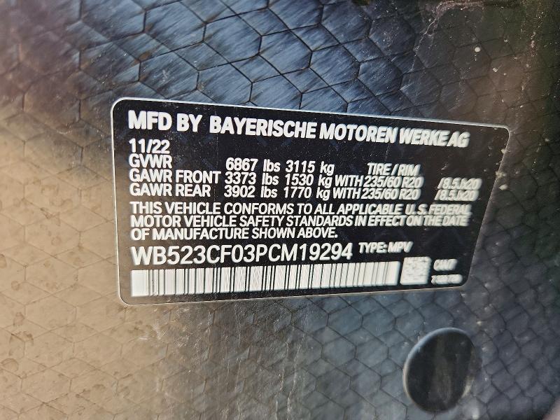 Aukcja sprzedaży 2023 Bmw Ix, vin: WB523CF03PCM19294, numer aukcji: 61934396
