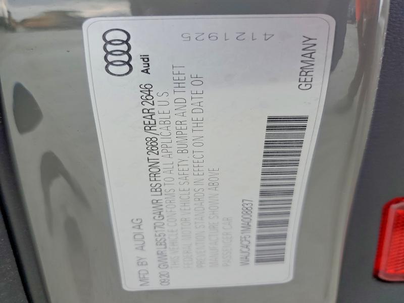 62033896 :رقم المزاد ، WAUC4CF51MA008837 vin ، 2021 Audi S5 مزاد بيع