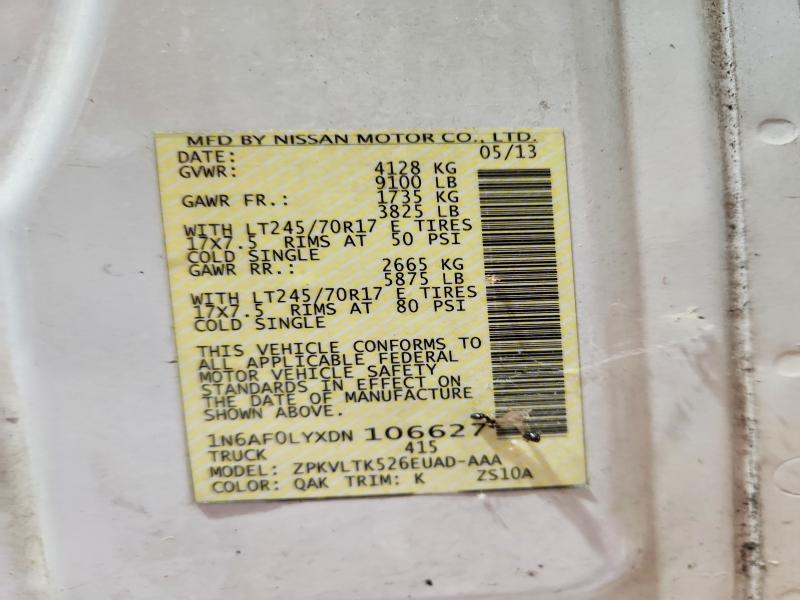 Aukcja sprzedaży 2013 Nissan Nv 2500, vin: 1N6AF0LYXDN106627, numer aukcji: 77250105