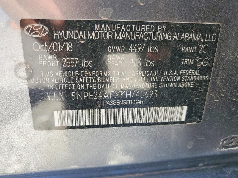 Продаж на аукціоні авто 2019 Hyundai Sonata, vin: 5NPE24AFXKH745693, номер лоту: 61880816