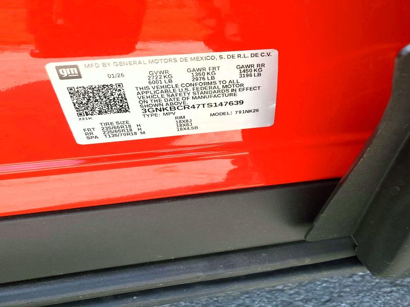 Продаж на аукціоні авто 2026 Chevrolet Blazer, vin: 3GNKBCR47TS147639, номер лоту: 61541796