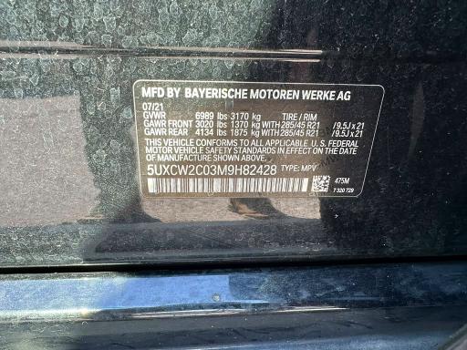Продаж на аукціоні авто 2021 Bmw X7, vin: 5UXCW2C03M9H82428, номер лоту: 61993716