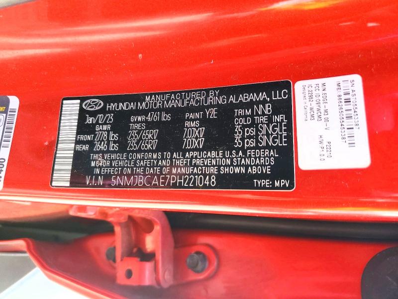 Продаж на аукціоні авто 2023 Hyundai Tucson, vin: 5NMJBCAE7PH221048, номер лоту: 62582776