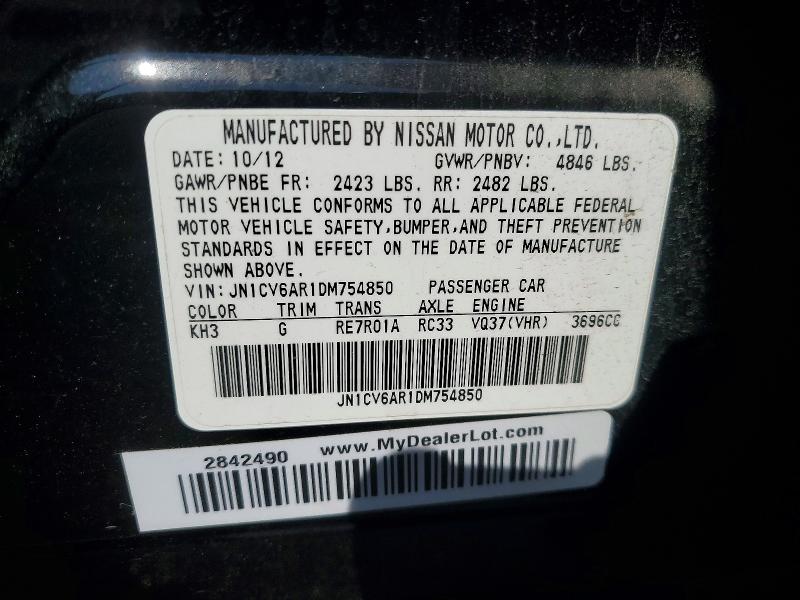 Продажа на аукционе авто 2013 Infiniti G37 Sedan, vin: JN1CV6AR1DM754850, номер лота: 61133146