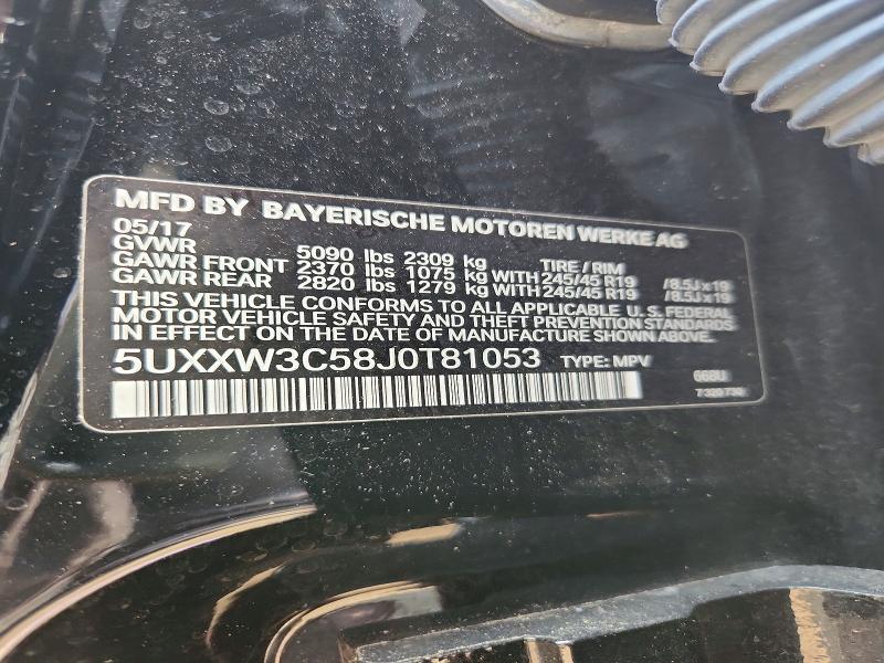 Aukcja sprzedaży 2018 Bmw X4, vin: 5UXXW3C58J0T81053, numer aukcji: 58963186