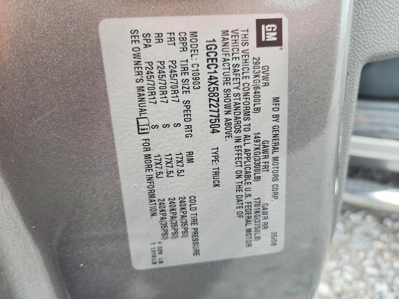 Продажа на аукционе авто 2008 Chevrolet Silverado, vin: 1GCEC14X58Z277504, номер лота: 62324636