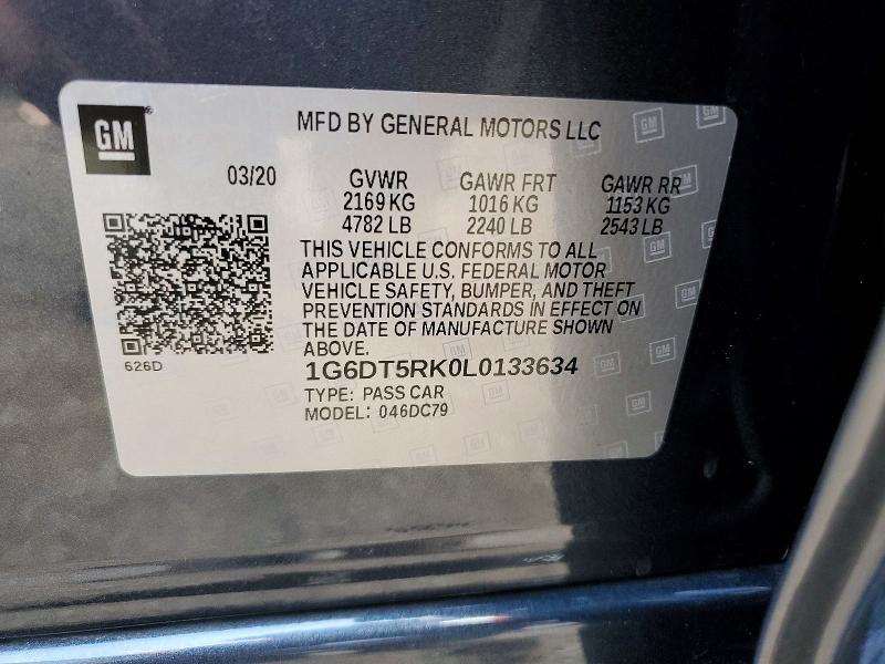 Aukcja sprzedaży 2020 Cadillac Ct5, vin: 1G6DT5RK0L0133634, numer aukcji: 63016696