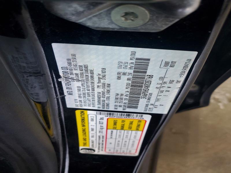 Aukcja sprzedaży 2019 Ford Fusion, vin: 3FA6P0HD4KR287168, numer aukcji: 62290236