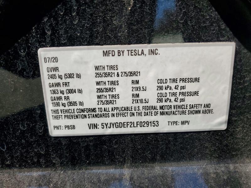 Aukcja sprzedaży 2020 Tesla Model Y, vin: 5YJYGDEF2LF029153, numer aukcji: 61379606