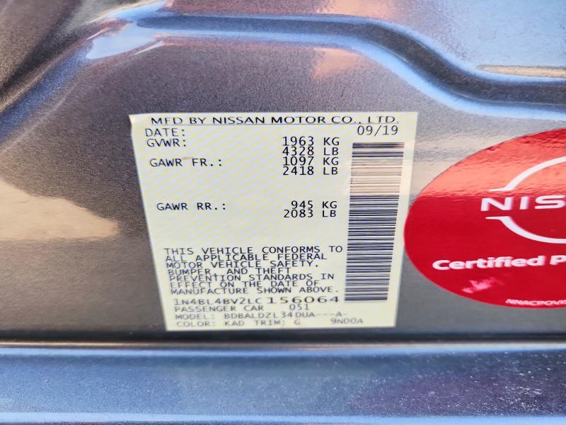 Auction sale of the 2020 Nissan Altima, vin: 1N4BL4BV2LC156064, lot number: 59150526