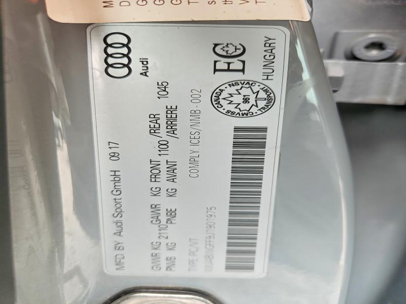 Aukcja sprzedaży 2018 Audi Rs3, vin: WUABWGFF9J1901975, numer aukcji: 61621696