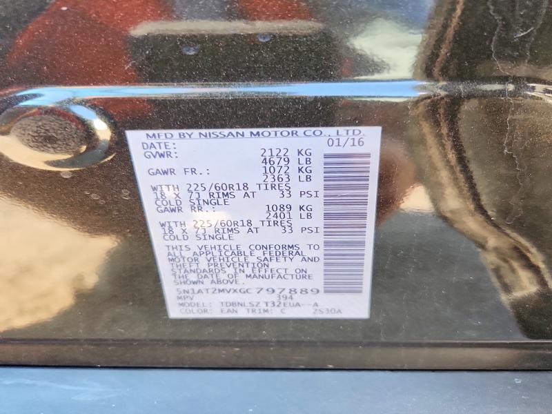 Продажа на аукционе авто 2016 Nissan Rogue, vin: 5N1AT2MVXGC797889, номер лота: 60121256