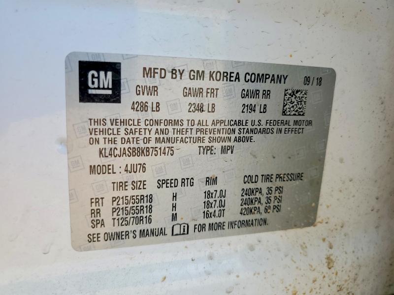 Aukcja sprzedaży 2019 Buick Encore, vin: KL4CJASB8KB751475, numer aukcji: 60603096