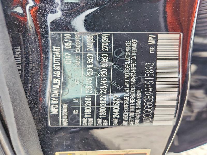 2010 Mercedes-benz Glk მანქანა იყიდება აუქციონზე, vin: WDCGG5GB9AF515893, აუქციონის ნომერი: 61863146