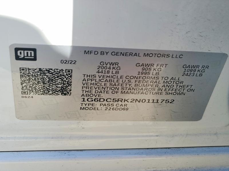 Продаж на аукціоні авто 2022 Cadillac Ct4, vin: 1G6DC5RK2N0111752, номер лоту: 61940056