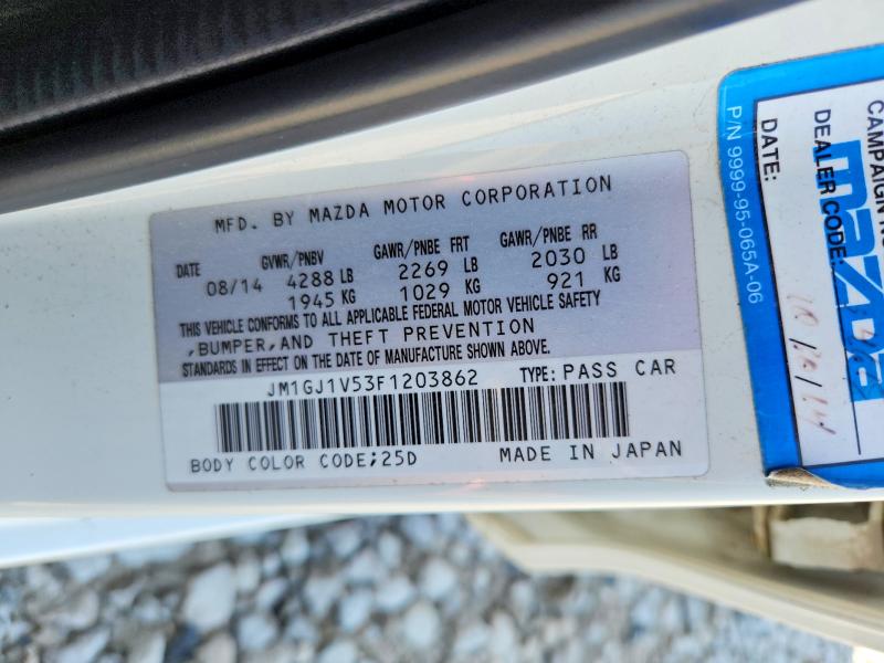 Продаж на аукціоні авто 2015 Mazda 6, vin: JM1GJ1V53F1203862, номер лоту: 60378216