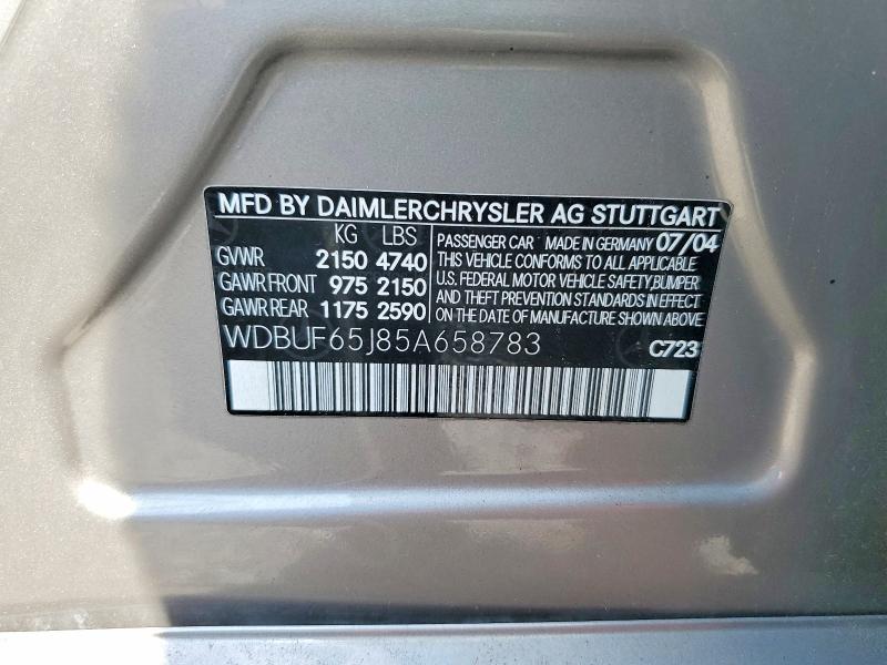 Продажа на аукционе авто 2005 Mercedes-benz E, vin: WDBUF65J85A658783, номер лота: 60142676