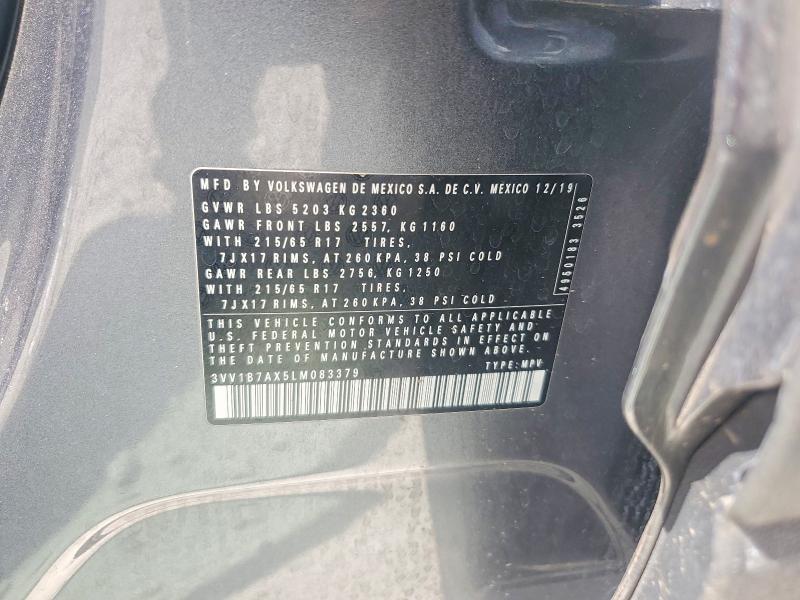 Aukcja sprzedaży 2020 Volkswagen Tiguan, vin: 3VV1B7AX5LM083379, numer aukcji: 62417446