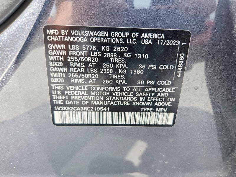 63333906 :رقم المزاد ، 1V2KE2CA3RC219541 vin ، 2024 Volkswagen Atlas Cross Sport مزاد بيع