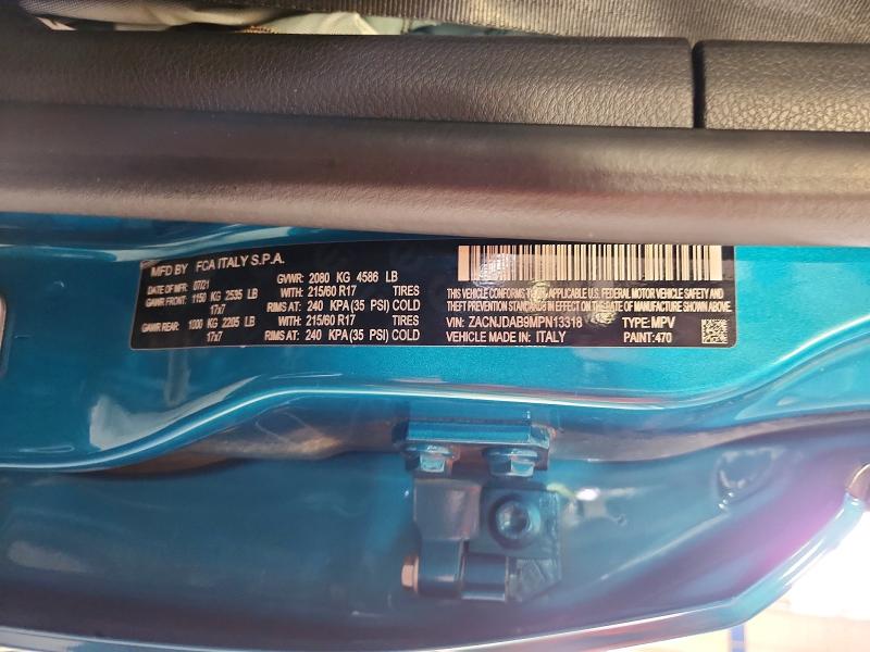 Продаж на аукціоні авто 2021 Jeep Renegade, vin: ZACNJDAB9MPN13318, номер лоту: 59903376