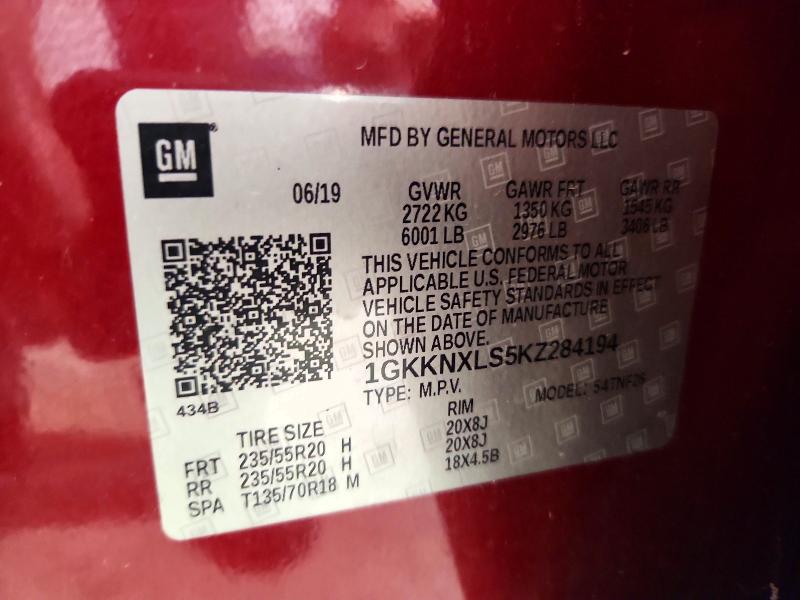 Продажа на аукционе авто 2019 Gmc Acadia, vin: 1GKKNXLS5KZ284194, номер лота: 62716366