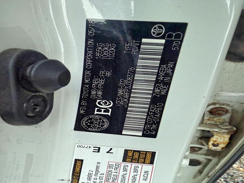 2018 Toyota Prius Prime მანქანა იყიდება აუქციონზე, vin: JTDKARFP3J3083776, აუქციონის ნომერი: 56543536