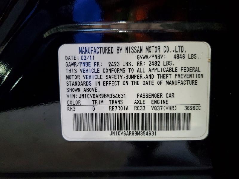 Продаж на аукціоні авто 2011 Infiniti G37 Sedan, vin: JN1CV6AR9BM354631, номер лоту: 59829186