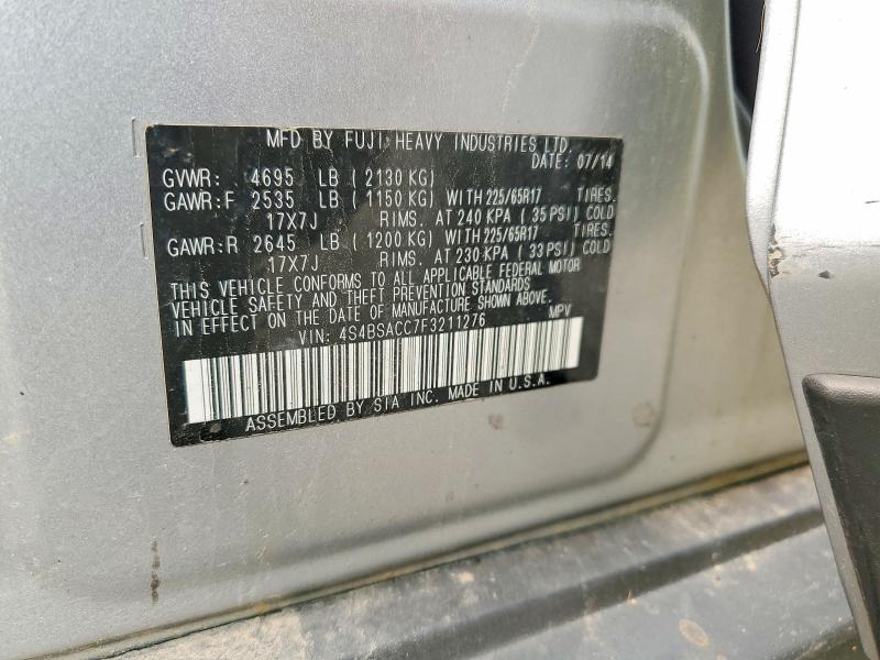 2015 Subaru Outback მანქანა იყიდება აუქციონზე, vin: 4S4BSACC7F3211276, აუქციონის ნომერი: 60939116