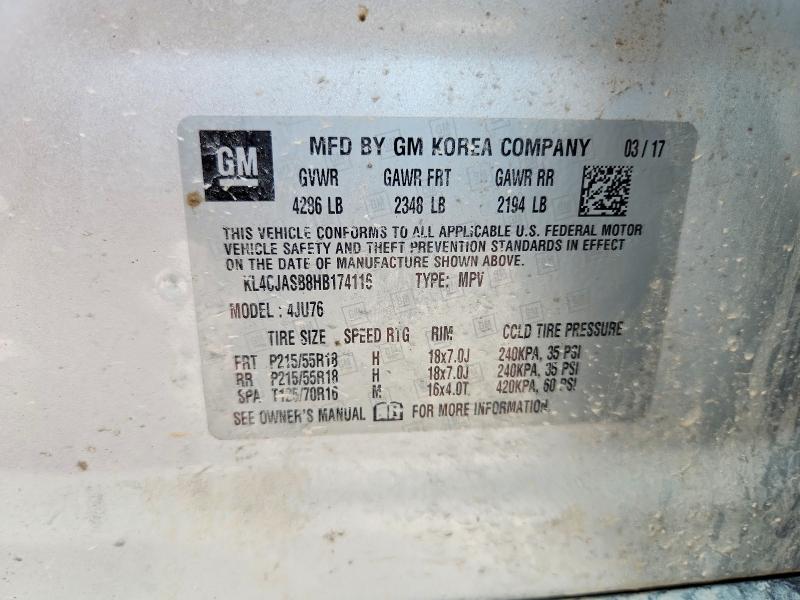 Aukcja sprzedaży 2017 Buick Encore, vin: KL4CJASB8HB174116, numer aukcji: 60692996