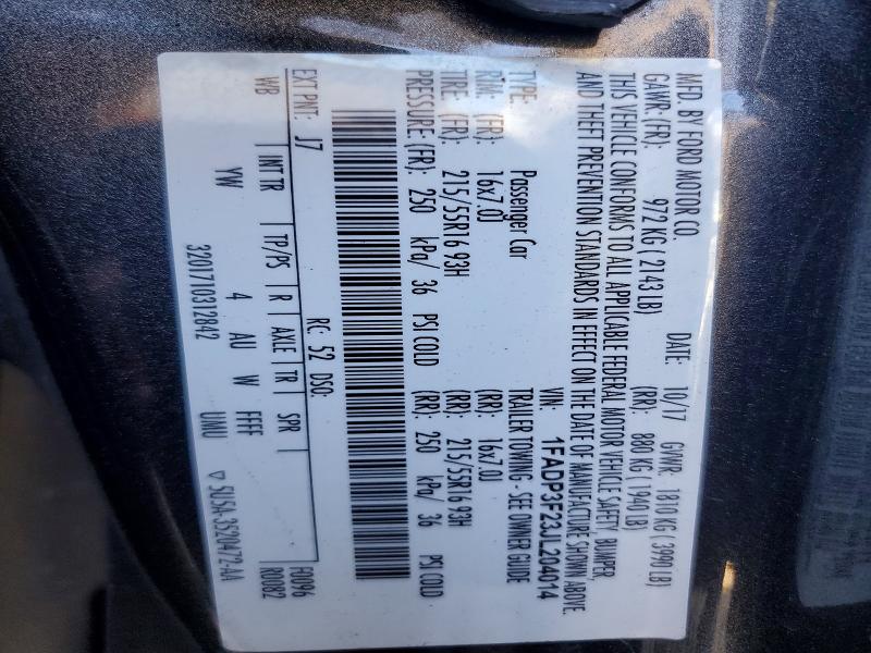 Продажа на аукционе авто 2018 Ford Focus, vin: 1FADP3F23JL204014, номер лота: 61166056