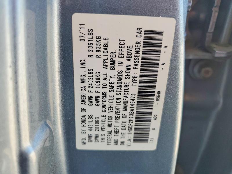 Продажа на аукционе авто 2011 Honda Accord, vin: 1HGCP2F73BA145475, номер лота: 61247796