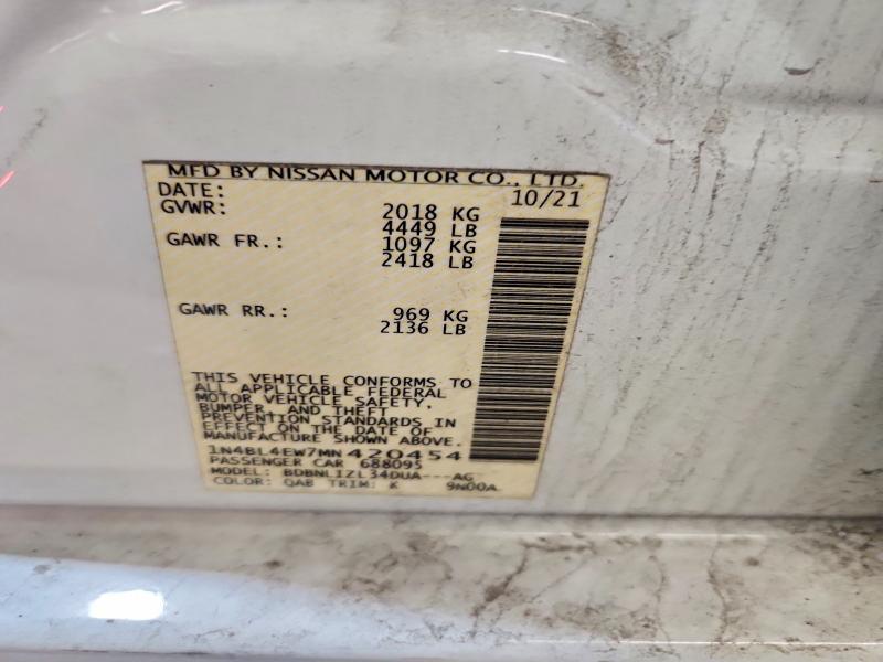 Продажа на аукционе авто 2021 Nissan Altima, vin: 1N4BL4EW7MN420454, номер лота: 59959656