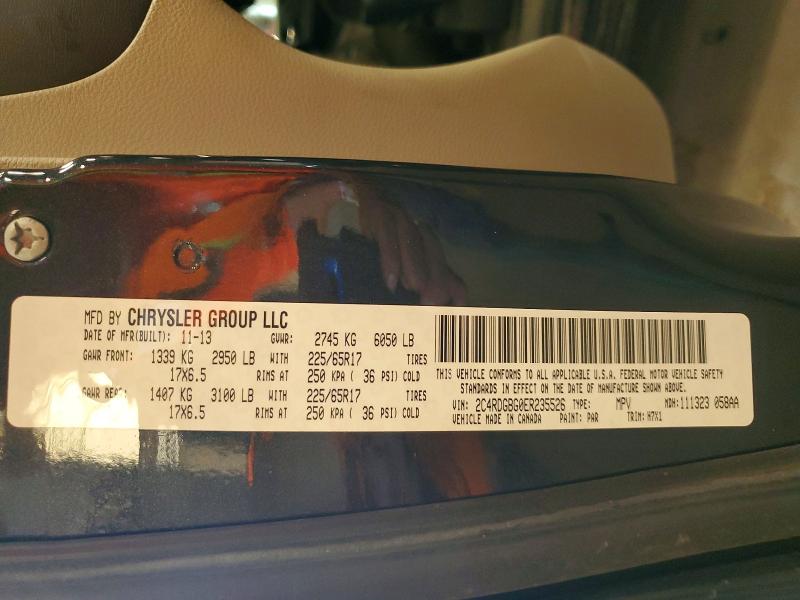 Продажа на аукционе авто 2014 Dodge Grand Caravan, vin: 2C4RDGBG0ER235526, номер лота: 62532746