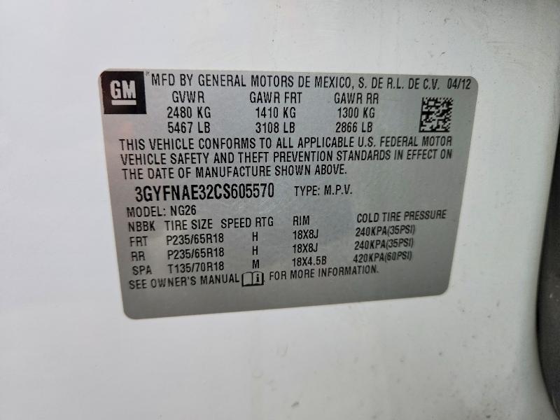 Продажа на аукционе авто 2012 Cadillac Srx, vin: 3GYFNAE32CS605570, номер лота: 60214626