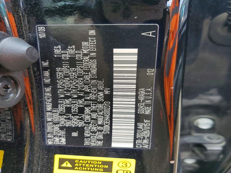 2010 Toyota Highlander მანქანა იყიდება აუქციონზე, vin: 5TDDK3EH4AS002313, აუქციონის ნომერი: 60830836