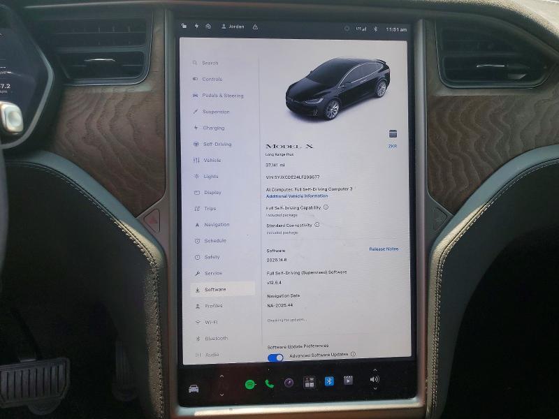 61947616 :رقم المزاد ، 5YJXCDE24LF298677 vin ، 2020 Tesla Model X مزاد بيع
