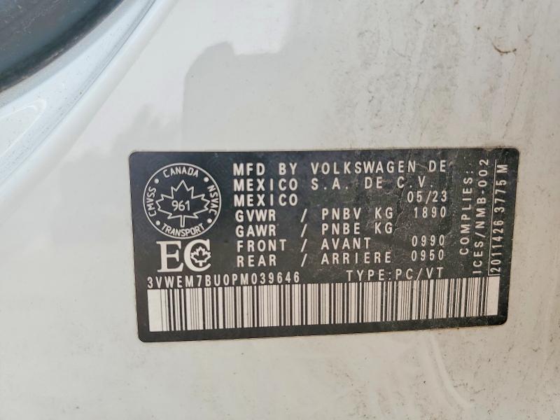 Продаж на аукціоні авто 2023 Volkswagen Jetta, vin: 3VWEM7BU0PM039646, номер лоту: 59990976