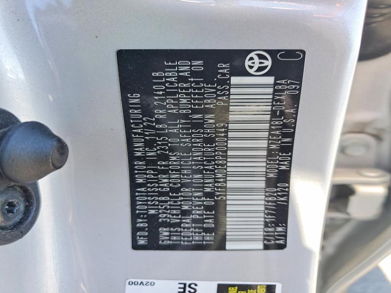 60483616 :رقم المزاد ، 5YFB4MDE8PP000449 vin ، 2023 Toyota Corolla مزاد بيع