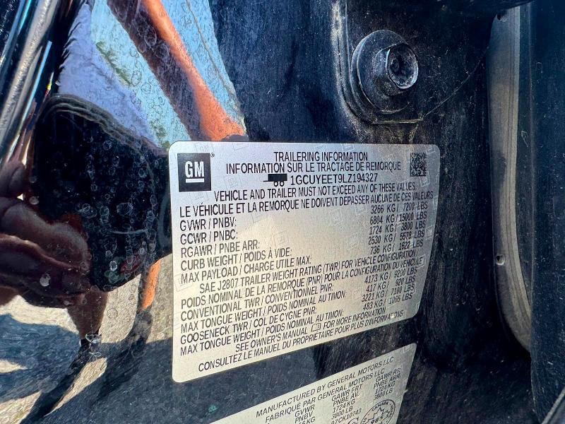 61188466 :رقم المزاد ، 1GCUYEET9LZ194327 vin ، 2020 Chevrolet Silverado مزاد بيع