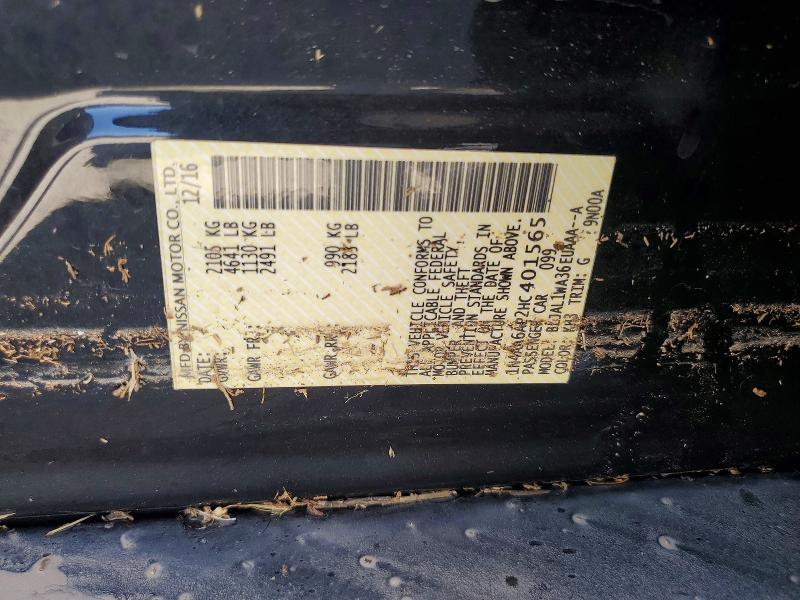 62659436 :رقم المزاد ، 1N4AA6AP2HC401565 vin ، 2017 Nissan Maxima مزاد بيع