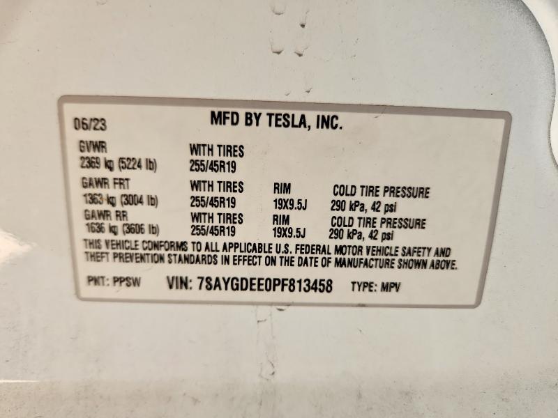 Продаж на аукціоні авто 2023 Tesla Model Y, vin: 7SAYGDEE0PF813458, номер лоту: 60315136