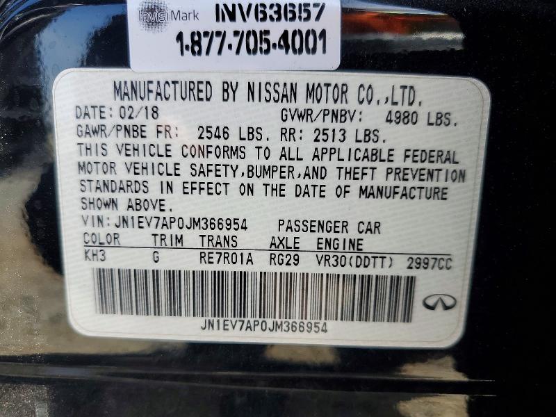 Продаж на аукціоні авто 2018 Infiniti Q50, vin: JN1EV7AP0JM366954, номер лоту: 62876576