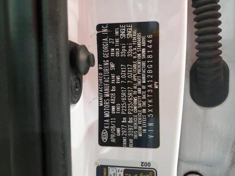 Aukcja sprzedaży 2011 Kia Sorento, vin: 5XYKT3A12BG181446, numer aukcji: 61534906