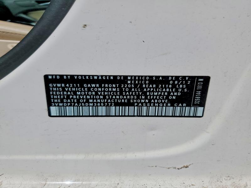 Продажа на аукционе авто 2013 Volkswagen Jetta, vin: 3VWDP7AJ5DM365772, номер лота: 61566396