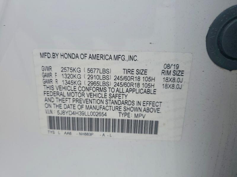 Продажа на аукционе авто 2020 Acura Mdx, vin: 5J8YD4H39LL002654, номер лота: 60607976