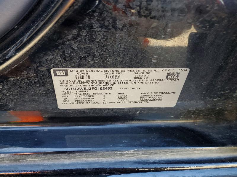 Aukcja sprzedaży 2015 Gmc Sierra, vin: 3GTU2WEJ2FG192493, numer aukcji: 62507016