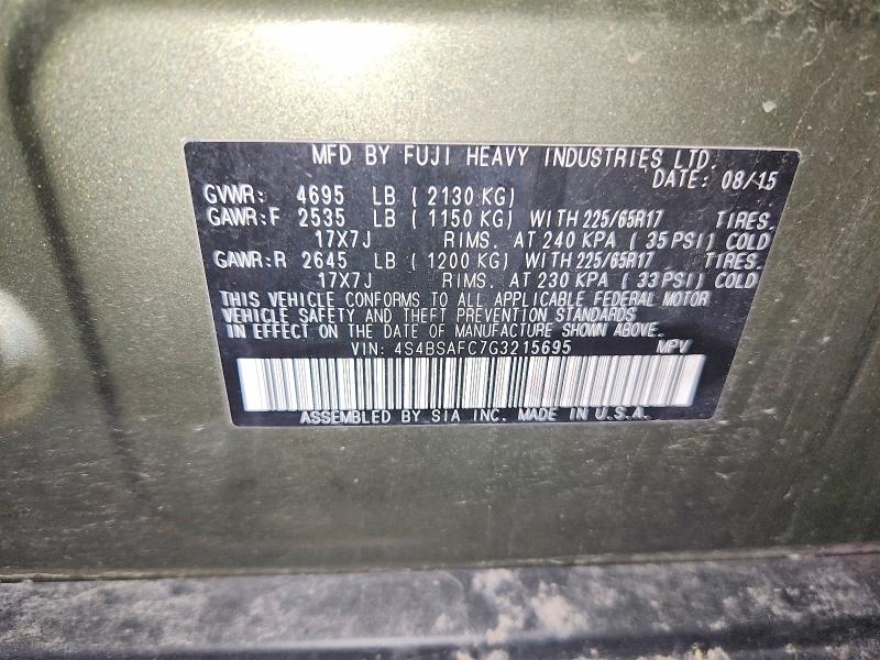 Aukcja sprzedaży 2016 Subaru Outback, vin: 4S4BSAFC7G3215695, numer aukcji: 60832686