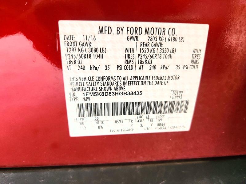 Продаж на аукціоні авто 2017 Ford Explorer, vin: 1FM5K8D83HGB38435, номер лоту: 61224636